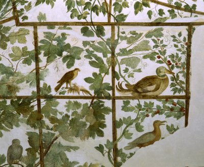 Fresco of an Aviary in the Villa Medici by Jacopo Zucchi